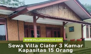 Sewa Villa Ciater 3 Kamar Kapasitas 15 Orang